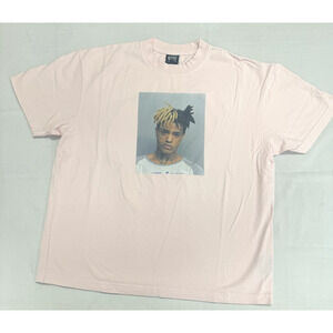 Revenge X XXX Tentacion Mugshot Heart Logo Baby Pink Tee Size Medium